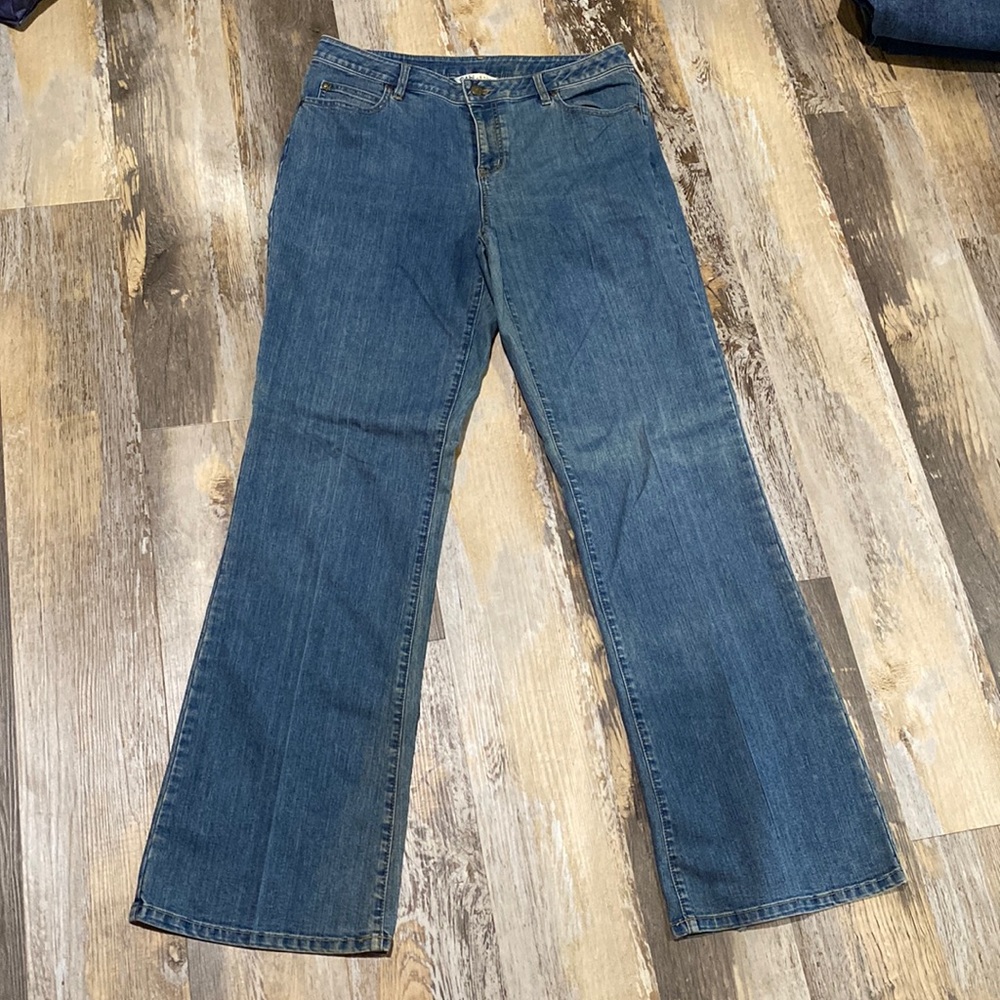 Worn blue jeans
